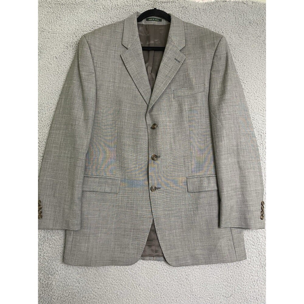 LRL Ralph Lauren Blazer Mens 44 L Gray Wool Sports Coat Jacket Y2K Vintage